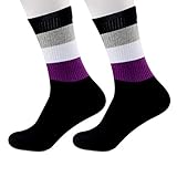 PYOUL Asexuelle Flagge Socken Ace Socken Asexuelle Kleidung, Asexual Pride Flag Socken 2.0, 1 Paar, 38