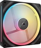 CORSAIR iCUE LINK LX140-R RGB 140mm PWM-Umkehrlüfter – Einzelner Lüfter – Geräuscharm, CORSAIR Magnetische Kuppellagerung, Zwei Lichtschleifen, QuikTurn™-Schrauben, Null-Drehzahl-Modus – Schwarz