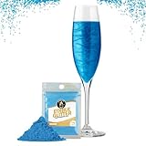 Twinkle my Drink® Essbarer Glitzer für Getränke Blau - Gender Reveal Party Deko Junge - Glitzer essbar für Sekt & Likör - vegan, geschmacksneutral - 12g für über 60 Getränke