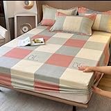 BAJIN Bettlaken Jersey Topper Spannbettlaken 120x200cm+25cmkuschel matratzenschoner aus Baumwoll-Polyester-Mischgewebe für Boxspringbett Topper Matratze bis 15-25cm