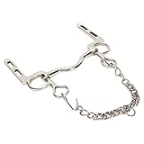 Snaffelstücke für Pferde, Edelstahl Kauen Mund Roller Snaffle Bit Horse Bit Horse Mund mit Haken und Kette für Pferdefarm