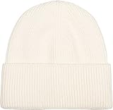 styleBREAKER Unisex Strickmütze mit Rippenmuster und breiter Krempe, Feinstrick Mütze doppelt gestrickt, Strick Beanie 04024190, Farbe:Creme-Beige