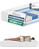 AM Qualitätsmatratzen 7 Zonen Taschenfederkernmatratze 90x200cm H2 - Made in Germany - Ergonomische Federkernmatratze 90x200 mit waschbarem Bezug - Oeko TEX zertifizierte Matratze 90x200 20cm hoch