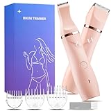 BEAULUSH Bikini Trimmer Elektrischer Rasierer Damen Intimbereich, 2-in-1Damenrasierer Elektrisch Lady Shaver Intimrasierer für Frauen, IPX7 Wasserdicht, Nassrasierer Trockenrasierer Damen(Rosa)