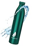tea'dicted Premium Thermoskanne 1L | Auslaufsichere Edelstahl Thermosflasche | BPA-frei | Designer-Isolierkanne | 12h heiß & 18h kalt | ideal für Sport, Schule, Outdoor, Kinder UVM. (Deep Green)