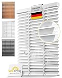 Sol Royal Holzjalousie 50 mm Lamellen extra breit – Fensterjalousie 105x250 cm Holzrollo einfache Montage Wand & Decke – Blickschutz Jalousie Fenster & Tür Massivholz Echtholz Rollo in Weiß – BE5