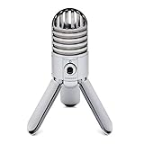 Samson Meteor Mic - Portable USB Studio Quality Condenser Microphone - High Performance, General Purpose/Podcast/Gaming/Music Recording Microphone, 16-bit, 44.1/48kHz resolution, Silver Chrome