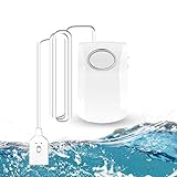 GuDoQi Wassermelder, Wasser Alarm, 130dB Super Laut Alarm, Batteriebetrieben, Wassersensor mit 100cm Langes Kabel, Wasserwächter zum Schutz vor Wasserschäden für Küche, Bad und Keller