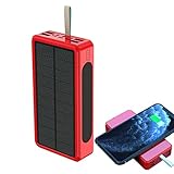 Tragbares Ladegerät Power Bank Solar Power Bank 50000 mAh, schnell aufladbares Solarladegerät, wasserdichte und sturzsichere Solar Power Bank mit LED-Licht für Business, Reisen, Camping und mehr