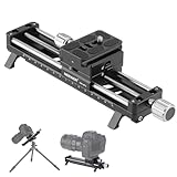 NEEWER 140mm Makro Fokussierschiene, Makro Slider mit 360° Drehung, 4 Wege Verriegelung, einziehbare Füße, Acra Typ QR Platte, 1/4' und 3/8' Schraube für Makrofotografie im Nahbereich, GM-MP2