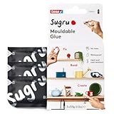 Sugru by tesa - Formbarer Allzweckkleber, 3er-Pack, 3 x 3,5 g, Schwarz - vielseitige Klebeknete - zum Dekorieren, Kleben, Reparieren und für kreative DIY-Anwendungen