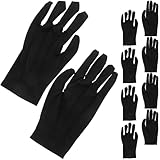 Veemoon 10 Paare Staubsichere Etikettenhandschuhe Weiße Formelle Handschuhe Fingerhandschuhe Kostüm Handschuhe Handschuhe, Die Vor Stromschlägen Geschützt Sind Schwarz Polyester