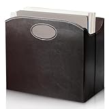 WIYETY Leder Zeitungsständer Modern, Leder Zeitschriftenhalter mit Griff, Zeitungsständer aus Leder mit Fächern, Zeitungskorb Faltbar, Magazinhalter Zeitungskorb für Zuhause Büro Wohnzimmer