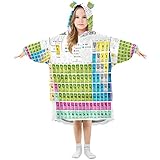 Anantty Periodensystem der Elemente, tragbare Decke für Kinder, Kapuzenpullover, übergroßes Sweatshirt, Decke, Pullover für 3–14 Jahre, Jungen und Mädchen