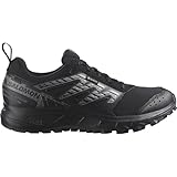 Salomon Wander Gore-Tex Damen Trail Running Wasserdichte Schuhe, Outdoor-bereit, Komfort durch Dämpfung, Sicherer Fußhalt, Black, 41 1/3