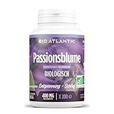 Bio Passionsblume 1600 mg pro Tag - ENTSPANNUNG, SCHLAF - 200 Tabletten | Premium Naturprodukt & Rein pflanzlich