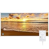 Hocosyme Infrarotheizung Bild 800W, 1-3 Min auf Betriebstemperatur bis 120 Grad - Geeignet für Schlafzimmer, Büro, Küche, Badezimmer - mit Touch-Thermostat - Strand