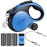 VTOPVMAX Rollleine 8m - Ausziehbar Hundeleine Für Mittelgroße/Große Hunde Bis 50kg | Robuste Ausziehleine Mit Kausicherem Kabel, Kotbeutelspender & Einhandbremse (Blau)