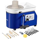 VEVOR Töpferscheibe Keramik Rad Maschine 350 W, Elektrische Töpferscheibe Maschine 25 cm 300 U/min Töpferscheibenmaschine, mit Pedal & Schürze Formmaschine, Geeignet für Anfänger, Enthusiasten