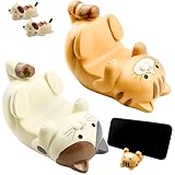 GZhaizhuan 2 STK Funny Cat Holder SüßEr Katze Katzenkopf Handyhalterung, Universal Handyhalter für Zuhause Wohnzimmer Büro Schlafsaal Schule, mit 2 Kabel Protector