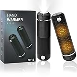 Elektrischer Handwärmer Wiederverwendbar 2 Pack, Taschenwärme mit 10000mAh, USB Taschenwärmer Wiederaufladbarer Magnetisches Design, Wintergeschenk für Weihnachten/Outdoor/Camping (Schwarz)