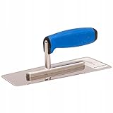 Venezianische Glättekelle Edelstahl 240mm | Weiche Kelle für Gipsstuck & Feinputz | Abgerundete Ecken, gebogene Kanten – Keine Streifenbildung | Ergonomischer 2K-Griff auf Aluminium-Basis