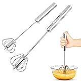 Schneebesen Aus Edelstahl, 2 Stücke Schneebesen für die Küche Halbautomatischer Handschneebesen, Schneebesen Stainless Steel Set zum Rühren, Mischen