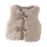 Yhong Kunstfell Weste Kinder Baby Winter Warm Faux Pelz Weste Mantel Fellweste Fleeceweste Herbst Winterweste Fleecejacke Kaffee 86-92