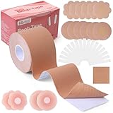 Hbaid Brust Tape Set mit 16pcs Nippelpads & 41pcs Fashion Tape | Klebe BH Push Up für Hochzeitskleider, Weihnachtsfeiern & Partys | Boob Tape mit Sicherheitsteststreifen für Abendrobe