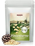 Feinwälder® Pinienkerne unbehandelt und naturbelassen / 1 kg im wiederverschließbaren Beutel/cremig-nussiger Geschmack/gesundes Topping für Bowl-, Salat und Pasta