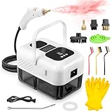 Sararoom 2500W Dampfreiniger, 3 Bar Handdampfreiniger, 9-Stufig Einstellbarer Mehrzweckdampfreiniger mit 1,2L Tank, 3 Bürstenköpfen, 15s Aufheizzeit für Reinigung Von Böden Fliesen Fenstern Sofas Auto