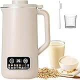 Sojamilchbereiter, 600 ml Nussmilchbereiter mit 12H Timer und 9 Funktionen, 10 Blatt feine Stahlklinge für Mandelmilch und pflanzliche Milch