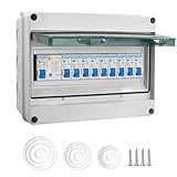 AXOTEN Sicherungskasten Aufputz IP65,Aufputz Verteiler Kleinverteiler,Verteilerkasten für Zuhause/Büro/Einkaufszentrum,Leistungsschalter 63A,Luftschalter 4x6A+3x10A+2x16A