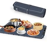 Vankarr Elektrische Warmhalteplatte für Speisen, 40-100℃ Speisenwärmer Elektrisch Wärmeplatte Essen Faltbare Silikon Warmhaltetablett mit Nano-Silikonmaterial Heizplatte Warm Halten oder Auftauen