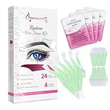 Beauty7 Augenbrauen Wachsstreifen vorgeschnitten augenbrauen wachs 24stk augenbrauen wax streifen mit 4stk Reiniger Öl Tücher Schmerzfrei enthaarungsstreifen augenbrauen schnell persian wax strips