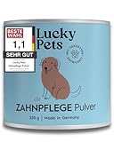 Lucky Pets Zahnpflege Pulver für Hunde TESTSIEGER I Zahnsteinentferner Hund I Natürliche Zahnreinigung Hund gegen Mundgeruch & Zahnstein I Zahnpflege Hund I 250 g I Made in Germany