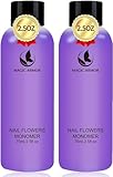 2 × 75ml Acryl Liquid Geruchsarm MAGIC ARMOR Acrylflüssigkeit für Nägel langsam härtend Acryl Liquid monomer für Acrylic powder DIY Verlängerung von Acrylnägeln Starter für Acrylnägel für Anfänger