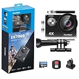 AKASO EK7000 Action Cam 4K30FPS mit 64GB microSDXC Speicherkarte Unterwasserkamera 170°Ultra Weitwinkel Full HD Sportcamera mit 2 Zoll LCD Bildschirm 2.4G Fernbedienung