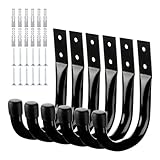 Garagenhaken, Wandhalterung, vielseitiges Design, Haken – für den Außenbereich, 6 Stück | Garagenhorme, Wandaufbewahrung, Werkzeughalter, Heavy Duty Duty für Organ