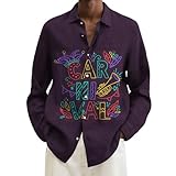 Hawaii Hemd Männer - Männer Casual Langarm Winter Karneval 3D Gedruckt Shirts Mode Top Bluse Shirts (Black L)