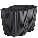 Tymar Blumentopf,Übertopf, 2er-Pack, Runde Form ((2pack) Schwarz matt, ø 11 cm)