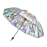 Transparenter Vintage-Sonnenschirm, Stained Glass Umbrella, Transparenter Regenschirm für Hochzeit, Handbemalte Transparente Regenschirme, Vintage Windproof für Ehefrau, Kollegen, Freundin