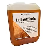 Leinölfirnis 5 L | Dreifach gekochtes Holzöl | Lebensmittelecht zertifiziert | für Innen & Außen | Schutz für alle Holzarten