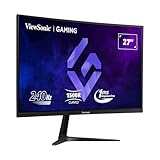 Viewsonic VX2719-PC-MHD 68,6 cm (27 Zoll) Curved Gaming Monitor (Full-HD, Adaptive Sync, 1 ms, 240 Hz, HDMI, DP, geringer Input Lag, Lautsprecher) Schwarz