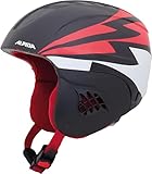 ALPINA CARAT - Sicherer, Bruchfester & Individuell Anpassbarer Skihelm Für Kinder, black-red, 48-52 cm