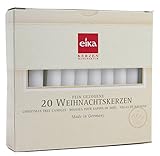 Eika 10243521 Baumkerzen durchgefärbt weiß, 20er Pack 10,5cm x 1,25 cm