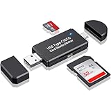 SD-Kartenleser, 3 Anschlüsse USB 2.0-Micro SD Card Reader & USBC Kartenlesegerät OTG SD Adapter für SD/SDXC/Micro/SDHC/MMC/RS-MMC/UHS-I Speicherkarte, USB-Kartenleser für SD/Micro SD-Karte