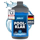 AGUALEVE® Poolklar 1l *NEU* – Kristallklar 2.0 Formel für perfektes Poolwasser – Pools, Whirlpools, Planschbecken – Markenqualität Made in Germany – für 200.000 Poolwasser – mit Note 1,2 getestet