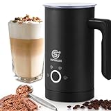 SUPERLEX Elektrischer Automatischer Milchaufschäumer 4-in-1 Funktion, Milch Dampfgarer Wärmer für Heißer Kalter Schokolade Latte Cappuccino Macchiato