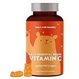 Vitamin C Gummibärchen - Immunsystem-Booster mit 250mg Ascorbinsäure pro Dosis - 45 Stück - Vegan-zuckerfreie Vitamin Gummies - Bears with Benefits